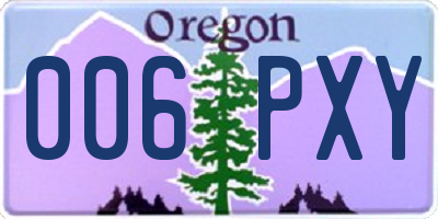 OR license plate 006PXY