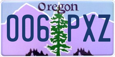 OR license plate 006PXZ