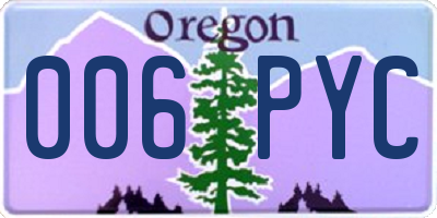 OR license plate 006PYC