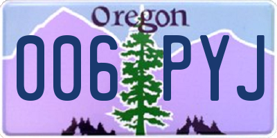 OR license plate 006PYJ