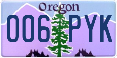 OR license plate 006PYK