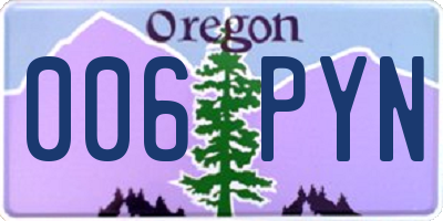 OR license plate 006PYN