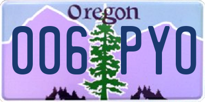 OR license plate 006PYO