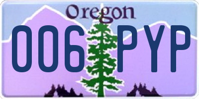 OR license plate 006PYP