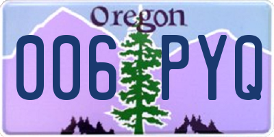 OR license plate 006PYQ
