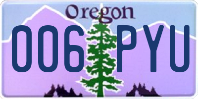 OR license plate 006PYU