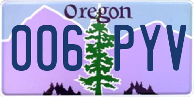 OR license plate 006PYV