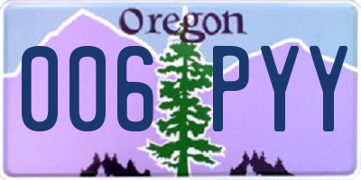 OR license plate 006PYY