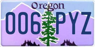 OR license plate 006PYZ