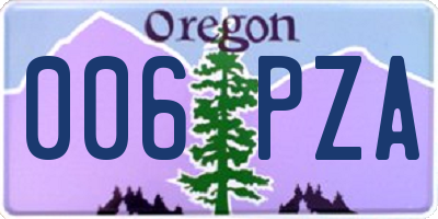 OR license plate 006PZA