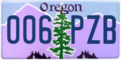 OR license plate 006PZB