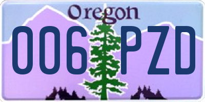 OR license plate 006PZD