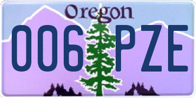 OR license plate 006PZE