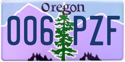 OR license plate 006PZF