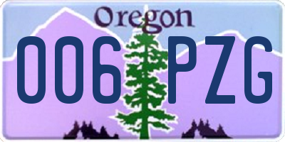 OR license plate 006PZG