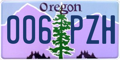 OR license plate 006PZH