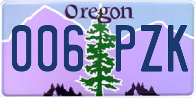 OR license plate 006PZK