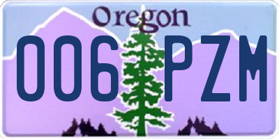 OR license plate 006PZM