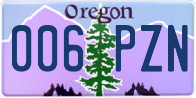 OR license plate 006PZN