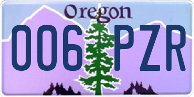 OR license plate 006PZR