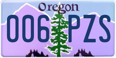 OR license plate 006PZS