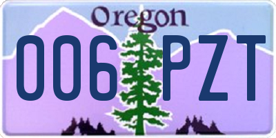 OR license plate 006PZT