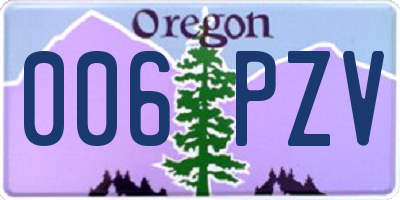 OR license plate 006PZV