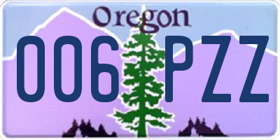 OR license plate 006PZZ