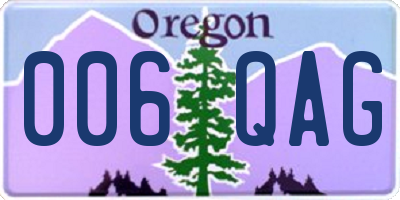 OR license plate 006QAG
