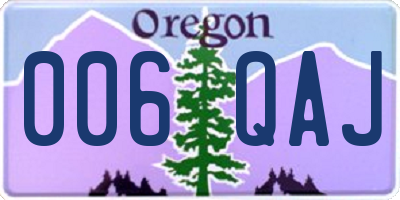 OR license plate 006QAJ