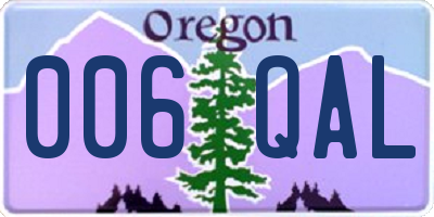 OR license plate 006QAL