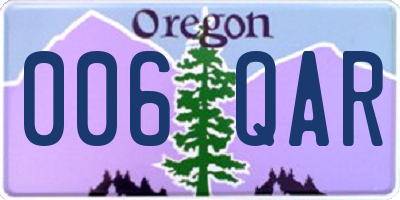 OR license plate 006QAR