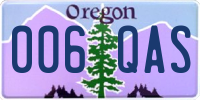 OR license plate 006QAS