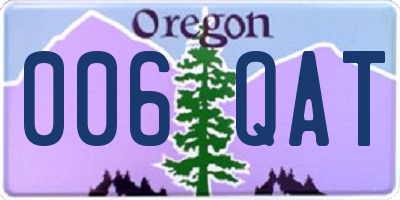 OR license plate 006QAT