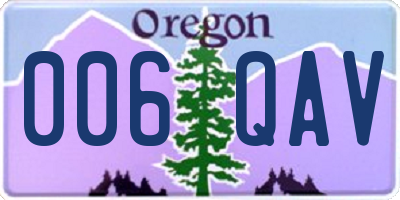 OR license plate 006QAV