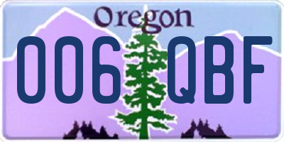 OR license plate 006QBF