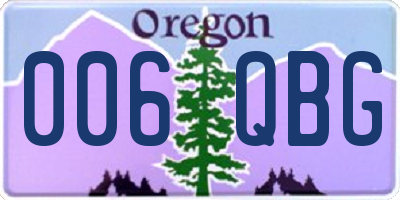 OR license plate 006QBG