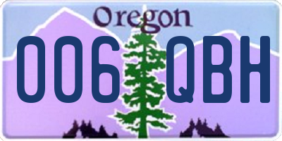 OR license plate 006QBH