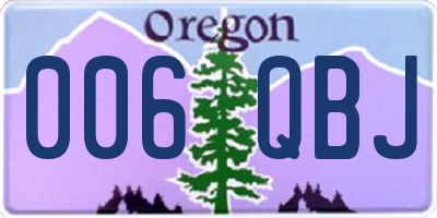 OR license plate 006QBJ