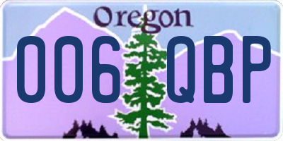 OR license plate 006QBP