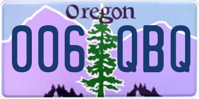 OR license plate 006QBQ