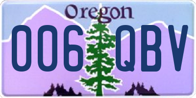 OR license plate 006QBV