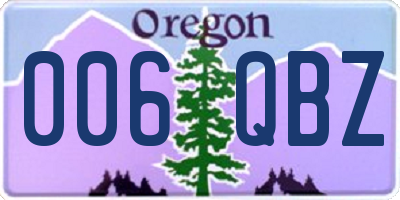 OR license plate 006QBZ