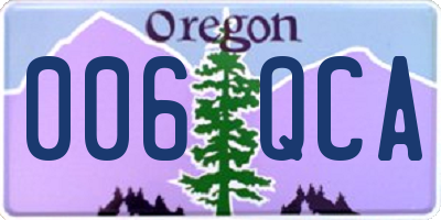 OR license plate 006QCA