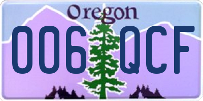 OR license plate 006QCF