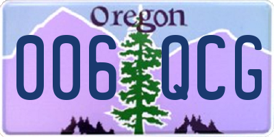 OR license plate 006QCG