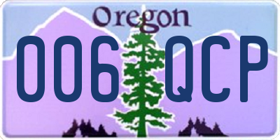 OR license plate 006QCP