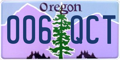 OR license plate 006QCT