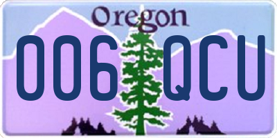 OR license plate 006QCU