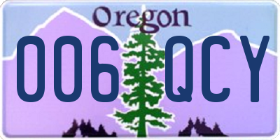 OR license plate 006QCY